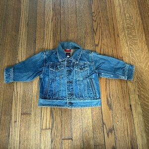 GAP Baby Vintage Blue Denim Jean Jacket Distressed Look with Pockets and Snaps